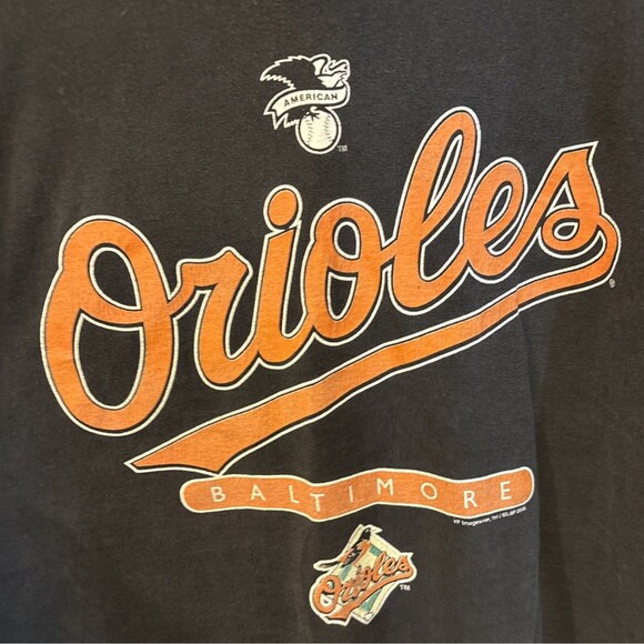 Vintage Black Baltimore Orioles T-Shirt Men 2XL XXL  Lee Sport Baseball - Picture 2 of 14